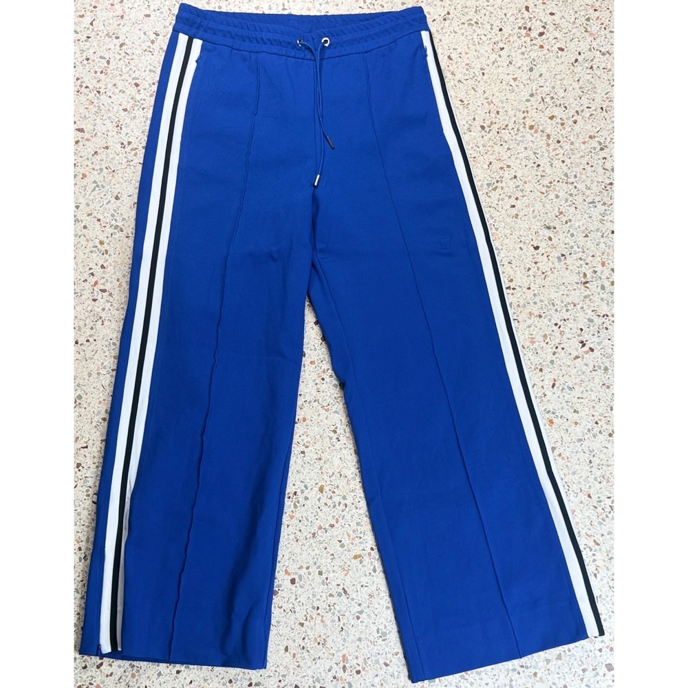 ME+EM Women's Drawstring Waist Wide Leg‎ Side Striped Track Pants Size 12.